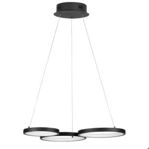 Lampadario per soggiorno moderno cerchi nero led dimmerabile