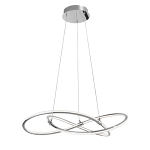 Lampadario design cromato per soggiorno moderno led 3000k