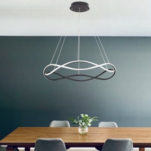 Lampadario design nero led dimmerabile per soggiorno moderno