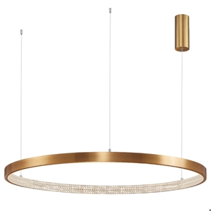 Lampadario a sospensione cerchio 110cm led oro per salone