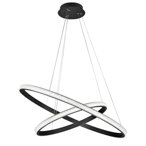 Lampada sospensione design moderno led cerchi nero