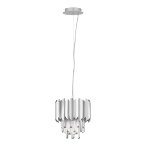 Lampadario cromo con cristalli per salotto  contemporaneo