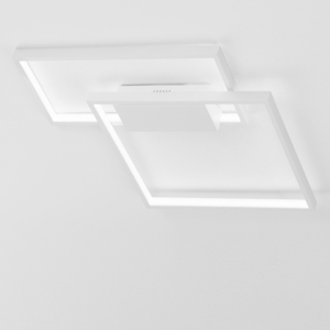 Plafoniera moderna bianca led dimmerabile 30w 3000k per soggiorno