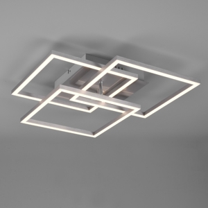 Plafoniera led quadrati moderna nickel dimmerabile con telecomando