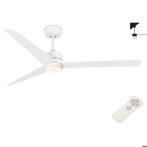 Ventilatore a soffitto bianco 28mq con luce telecomando pale 132cm