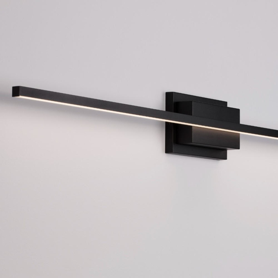 Applique 90cm per specchio da bagno nero led squadrato