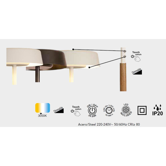 Lampada da terra bianca moderna luce led biemissione per soggiorno