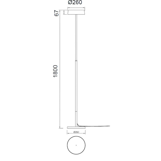 Piantana nera moderna led 3000w luce biemissione dimmerabile