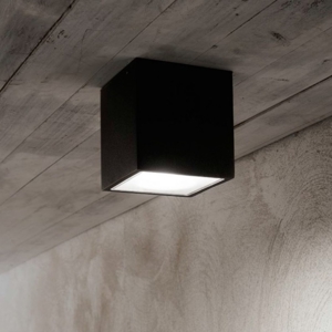 Ideal lux techo pl1 small faretto nero per soffitto da esterno ip54