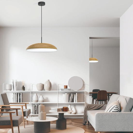 Lampadario effetto legno design per cucina moderna