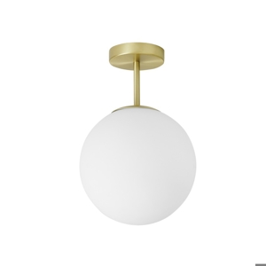 Jugen miloox plafoniera moderna oro ottone sfera vetro bianco