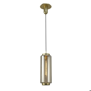 Lampada a sospensione in vetro trasparente bronzo design