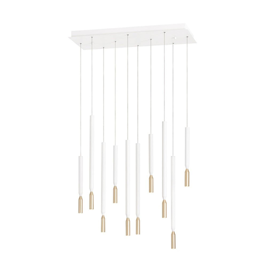 Ondaluce so tubic 10 lampadario moderno 10 luci oro e bianco