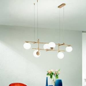 So jewel 6 ondaluce lampadario moderno sei luci oro per salotto