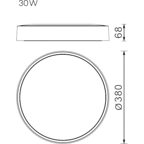 Plafoniera tonda nera 38cm led 30w 2700k 3300k 4000k dimmerabile