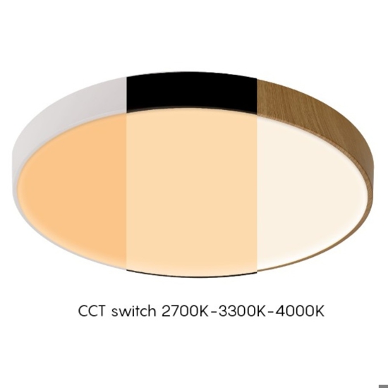 Plafoniera tonda 50cm effetto legno led 40w 2700k 3300k 4000k dimmerabile