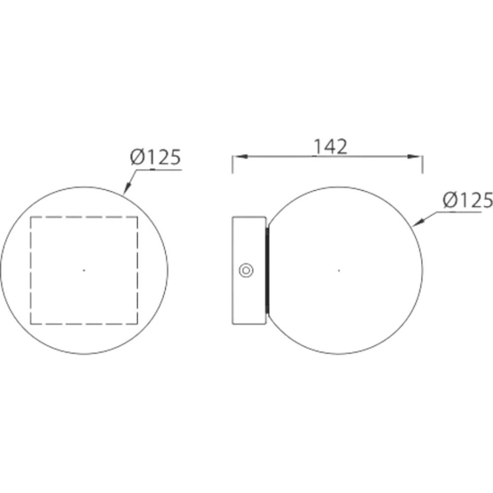 Applique base quadrata oro led 6w 3000k sfera vetro bianco