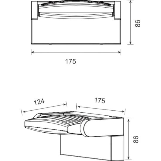 Applique per esterno bianco parabola girevole  12w 3000k