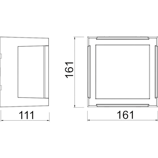 Applique per esterno quadrato corten  2700k 3300k 4000k 15w