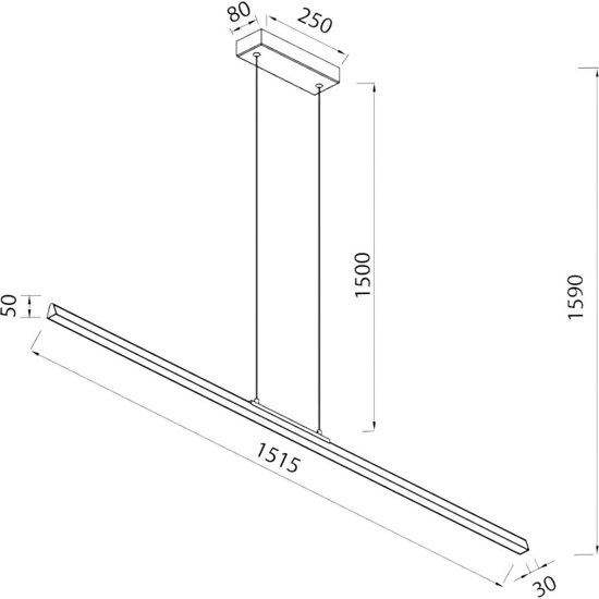 Lampada sospensione 151cm led 54w 3000k barra oro moderna