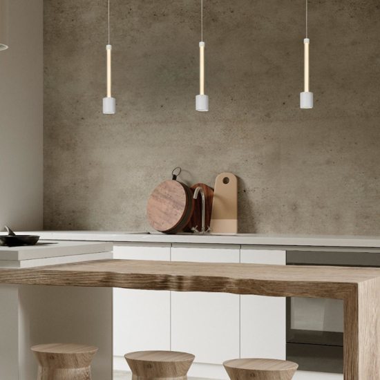 Lampada a sospensione bianca design moderna pendente led