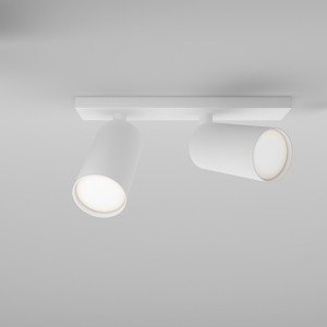 Plafoniera lampada da soffitto bianca con 2 faretti orientabili