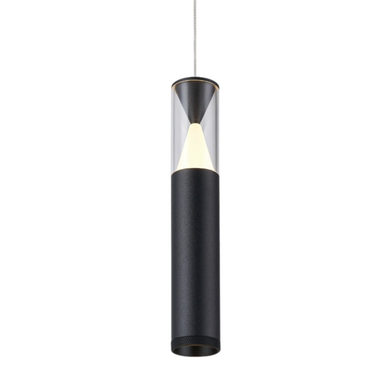 Lampada a sospensione cilindro design nero led per top cucina