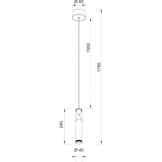 Lampada a sospensione cilindro design nero led per top cucina