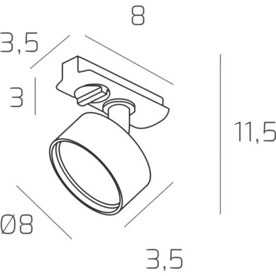 Sistema binario 100cm bianco con 3 faretti gx53 monofase orientabili