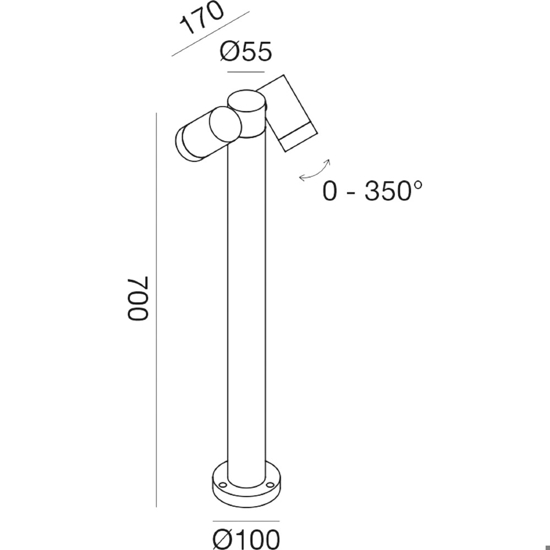 Lampioncino per esterno h70 antracite personalizzazione