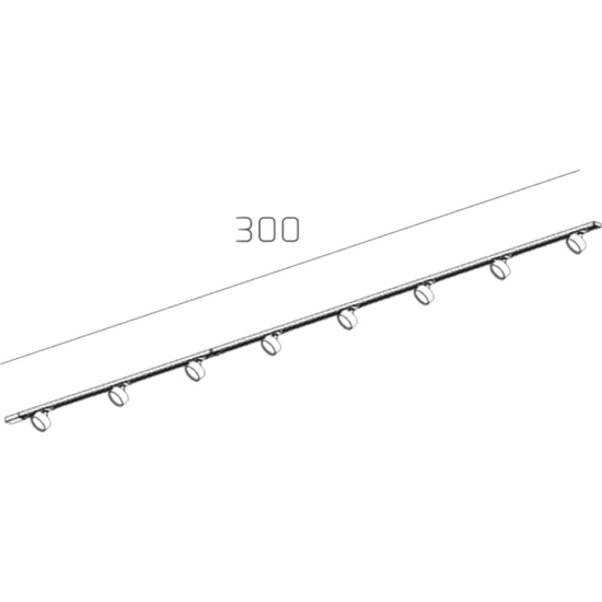 Sistema illuminazione binario 300cm bianco con faretti gx53 orientabili