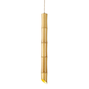 Lampada a sospensione bamboo metallo decorato