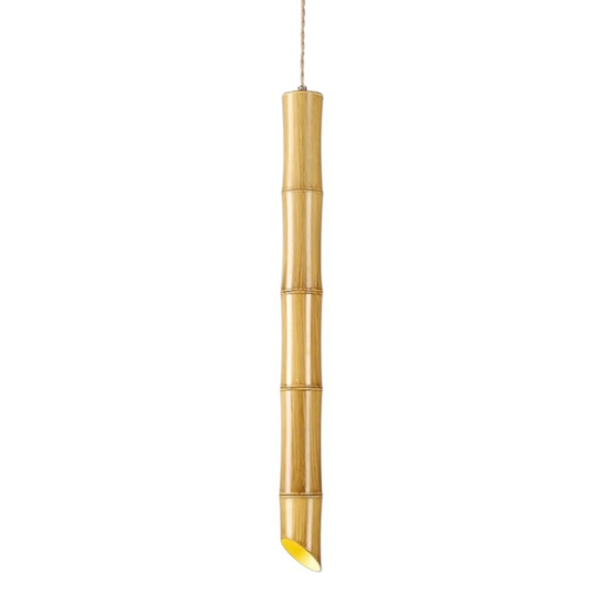 Lampada a sospensione bamboo metallo decorato