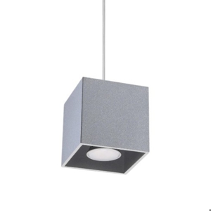 Lampada cubo a sospensione grigio per isola cucina moderna