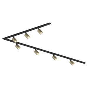 Sistema binario 300cm angolo nero oro monofase 7 faretti