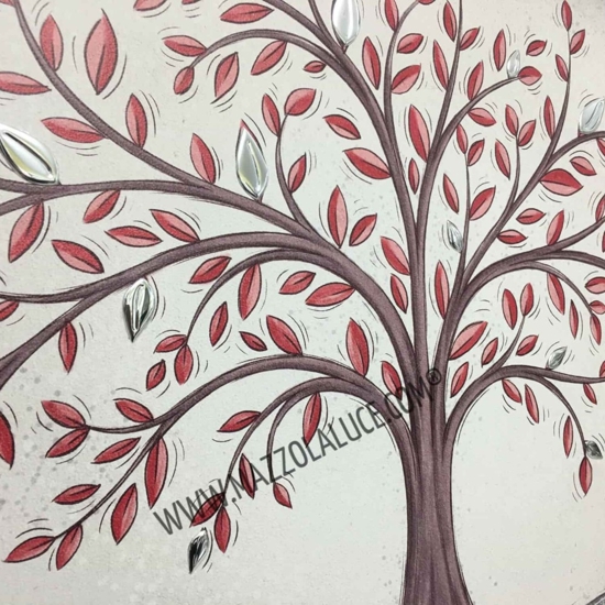 Quadro albero della vita 80x56 moderno rosso bongelli preziosi