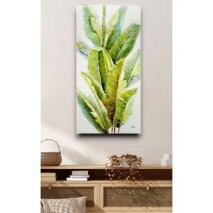 Quadro moderno verticale 70x140 pianta verde per soggiorno