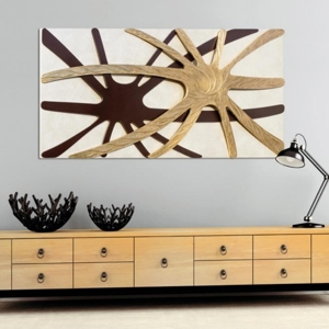 Quadro moderno decorativo 140x70 artistico oro marrone