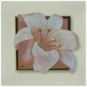 Quadretto 35x35 calla in fiore decoro oro