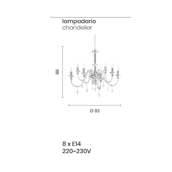 Lp dido ondaluce lampadario classico cristallo e dettagli oro