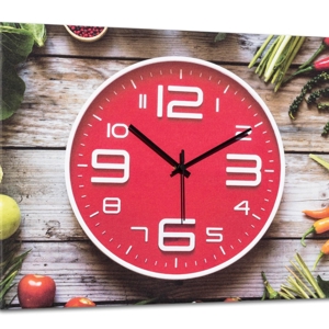 Quadro orologio da parete moderno per cucina stampa su tela