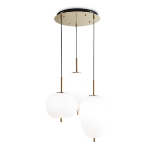 Ideal lux umile sp3 lampadario led 3 luci pendenti 60w 3000k oro