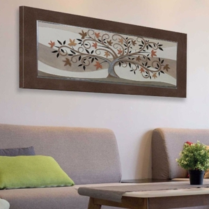 Quadro albero della vita 155x65 marrone per salotto moderno