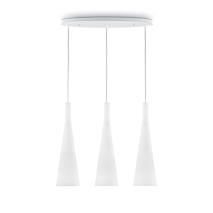 Milk sp3 ideal lux lampada a sospensione bianca per tavolo soggiorno moderno 3 luci