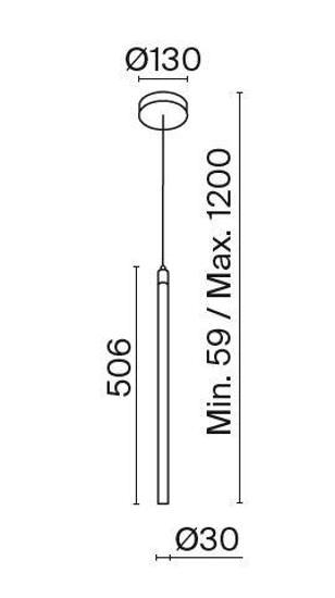 Lampada sospensione cilindro led 3000k bianco