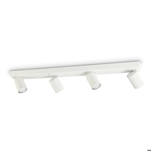 Ideal lux rudy bianco gu10 7w 3000k lampada da soffitto con 4 faretti led