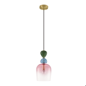 Lampadario oro moderno vetro colorato