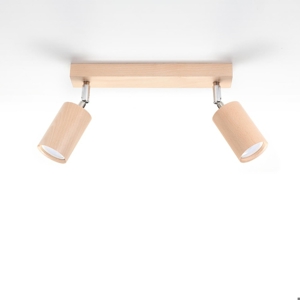 Plafoniera barra in legno luci orientabili da parete soffitto