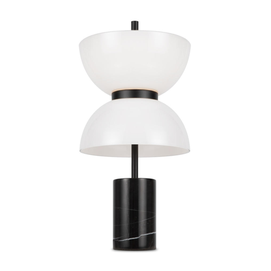 Lampada da tavolo moderna marmo nero vetro bianco led 11w 3000k