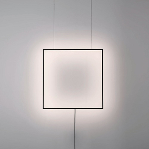 Lampada da terra a sospensione quadrata nera led design moderna